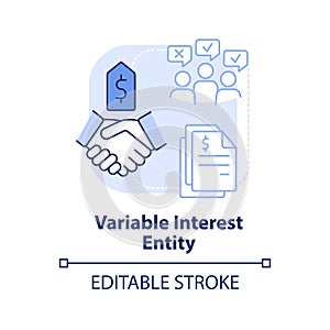 Variable interest entity light blue concept icon