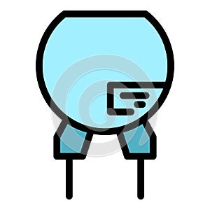 Variable resistor icon color outline vector