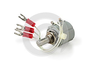 Variable Resistor Potentiometer isolated on white background clipping path photo
