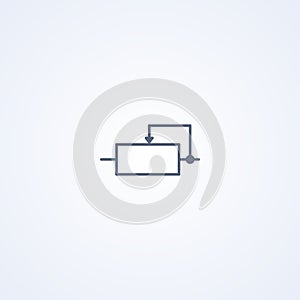 Variable resistor, vector best gray line symbol