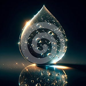 Variant Large slightly flattened drop with multiple light source