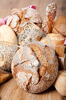 Variation of German Bread and wholemeal buns