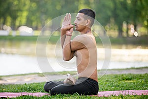 Variation of Padmasana in park