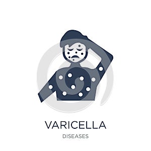 Varicella icon. Trendy flat vector Varicella icon on white background from Diseases collection