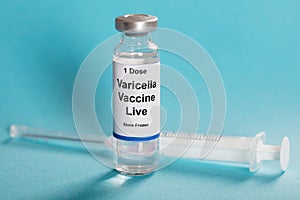 Varicella Vaccine In Bottle With Syringe