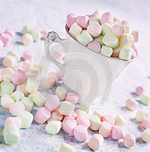 Varicolored marshmallows.