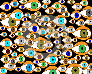 Varicoloured eye look at world-metaphore