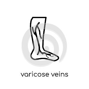 Varicose veins icon. Trendy modern flat linear vector Varicose v