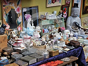 Objects for sale in flea market