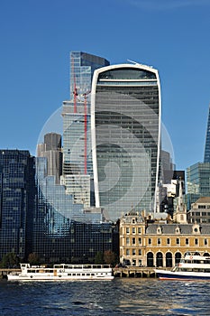 Varied Designs of City Skyscrapers, London, England