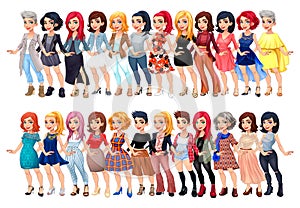 Varied female fashion avatar