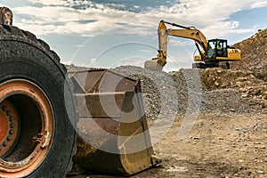 Varied machinery give an outdoor mine