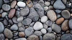 Varied Pebbles And Stones In A Close-Up Textural Nature Composition. Generative AI