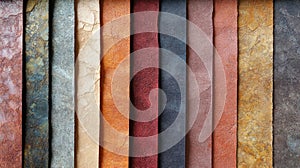 Varied Textured Samples Displaying Diverse Earthy Hues