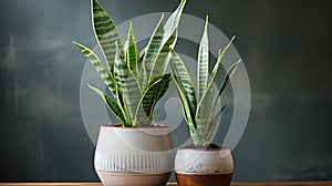 Variegated snake plant in a room