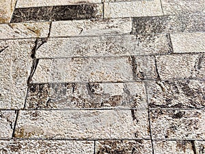 Variegated Stone Wall Texture in Natural Light. Background, texture, pattern, copy space