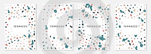 Variegated Terrazzo Tile Vector Set Background