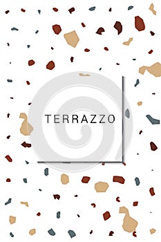 Variegated Terrazzo Tile Vector White Background