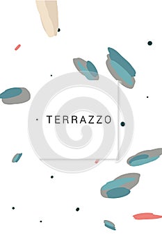 Variegated Terrazzo Wall Vector White Background