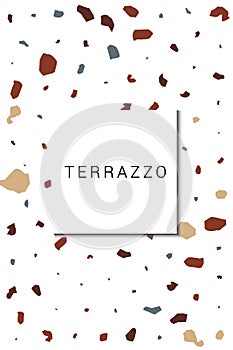 Variegated Terrazzo Wall Vector White Background