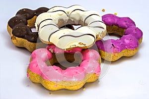 Variery of fresh donuts