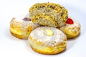 Variery of fresh donuts