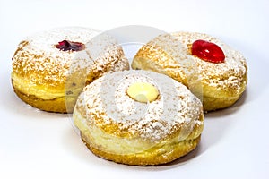 Variery of fresh donuts