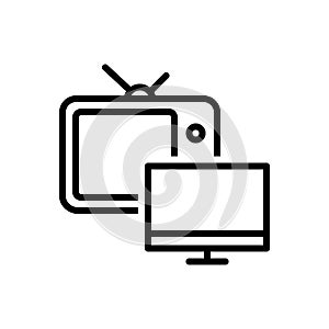 Black line icon for Varieties, television and exemplar photo