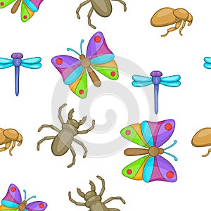 Varieties of insects pattern, cartoon style
