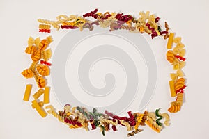 Varieties of pasta forming a frame