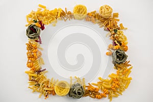 Varieties of pasta forming frame