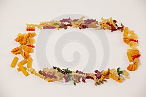 Varieties of pasta forming a frame