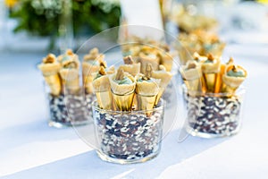 Variety appetizers and finger food