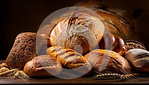 Variety of artisan bread with flavour