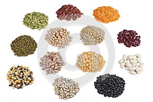 Variety of beans and pulses photo