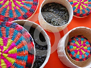 Variety of black and green tea