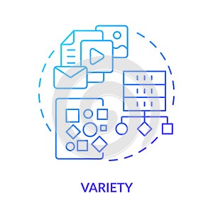 Variety blue gradient concept icon