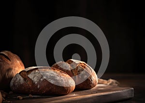 A Variety of Bread Loaves with Dark Space for Text