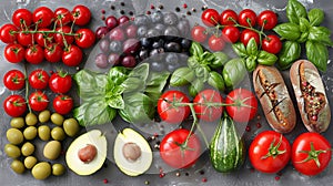 Variety of brightly colored vegetables are beneficial to the body of all ages and genders AI Generated photo