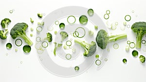 variety broccoli white background
