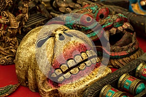 Variety of Buddhist ritual masks