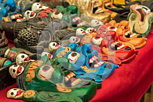 Variety of Buddhist ritual masks