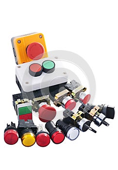 Variety of buttons, signal and switch components