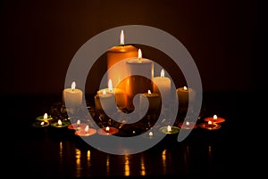 Variety of candles lights