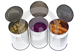 Variety of Canned Vegetables in Cans