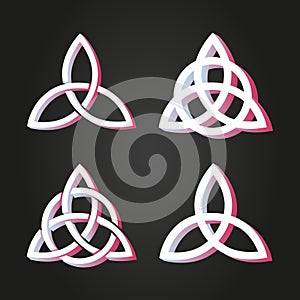 Variety of celtic triquetra set
