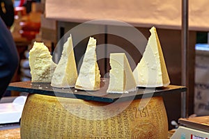 Variety of cheese on display at Borough Market photo