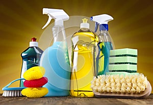 Variety of cleaning products