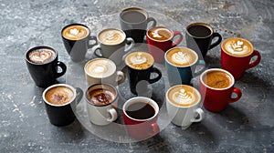The Variety of Coffee Cups.AI generated image