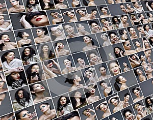 Variety collage of fashion and make-up pictures